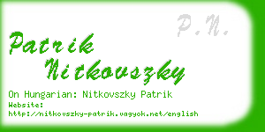 patrik nitkovszky business card